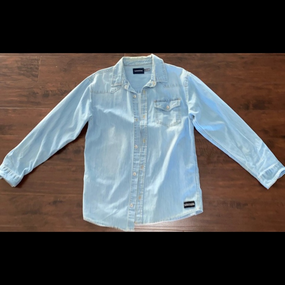 calvin klien long sleeve denim shirt